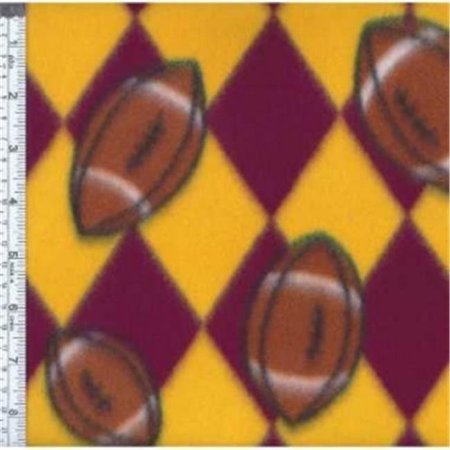 TEXTILE CREATIONS Textile Creations MFP-301-12 Sport Fleece; Team Footballs Maroon & Gold MFP-301-12